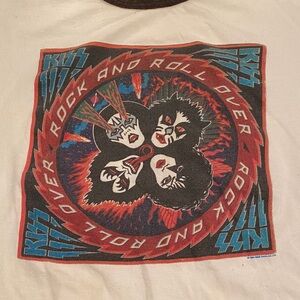 Kiss Rock and Roll Over Tee - White and Black